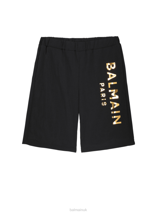 Clothing D00221239 Black Balmain Boys Brand Logo Swim Shorts