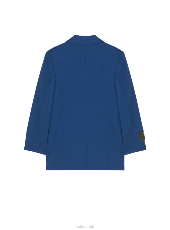 Clothing D00221230 Navy Balmain Boys Double-Breasted Wool Jacket