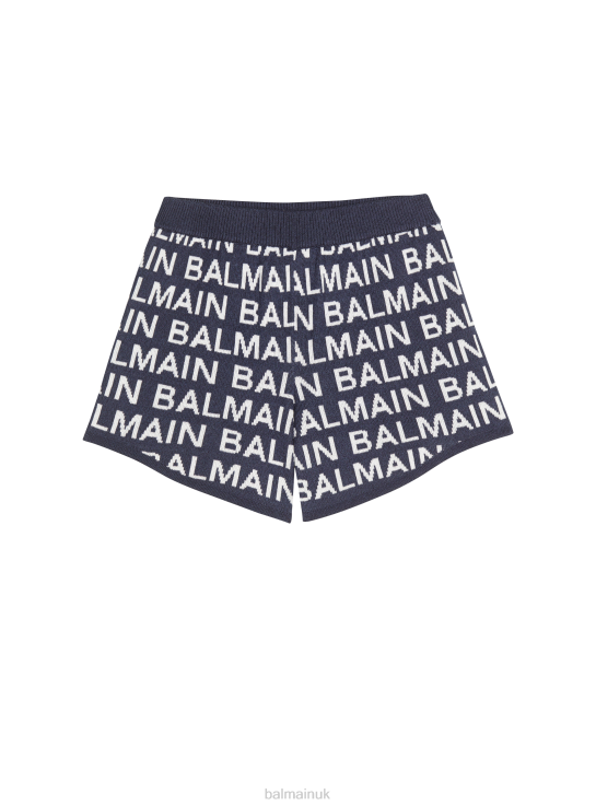 Clothing D00221204 Black Balmain Girls Cotton Shorts With Brand Logo