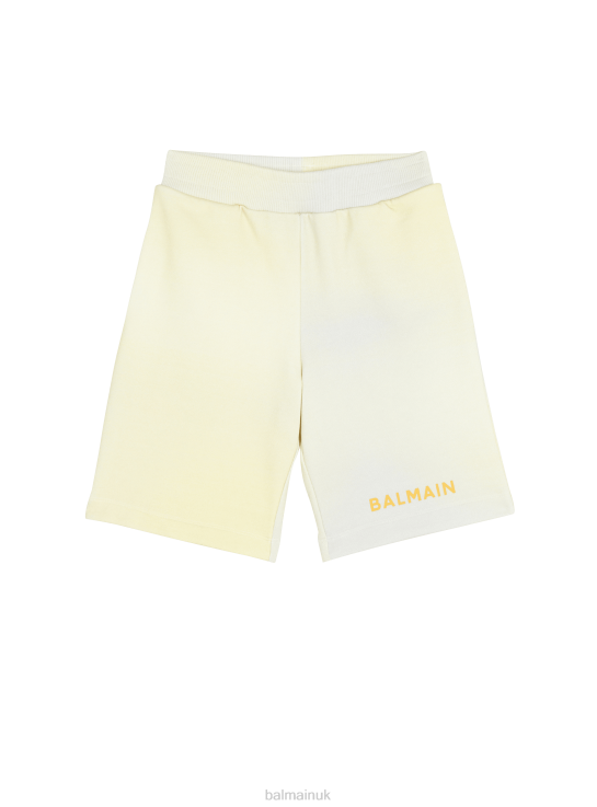 Clothing D00221206 Multicolor Balmain Girls Cotton Tie-Dye Shorts With Brand Logo