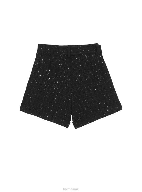 Clothing D00221218 Black Balmain Girls Cotton Shorts