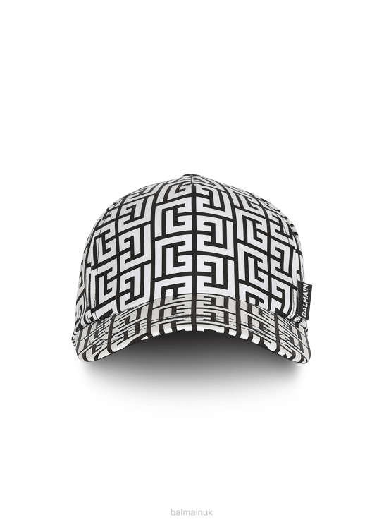 Accessories D00221192 Black Balmain Men Nylon Cap With Brand Monogram