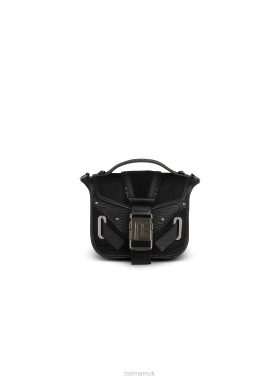 Accessories D00221158 Black Balmain Men Leather Blaze Bag