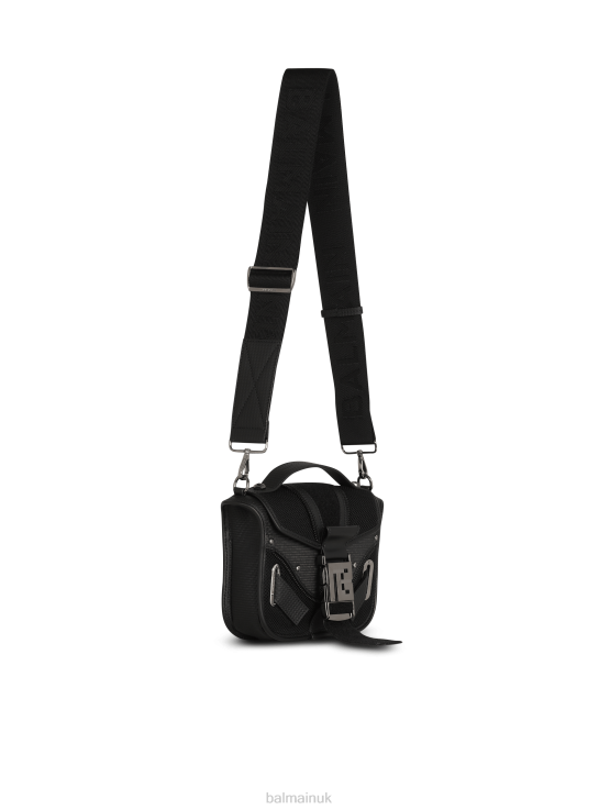 Accessories D00221158 Black Balmain Men Leather Blaze Bag