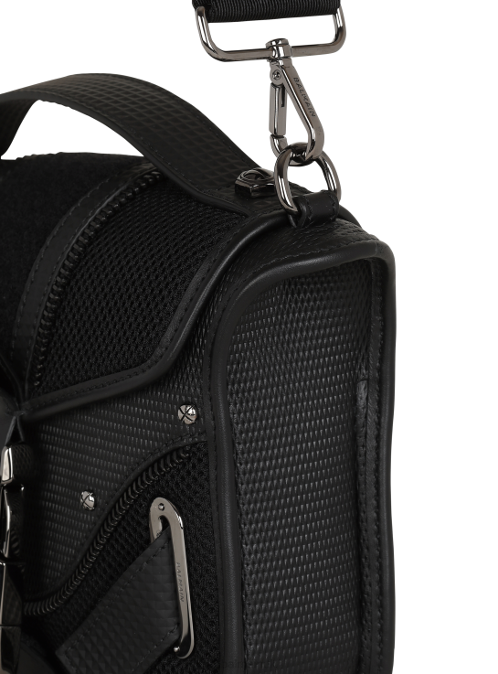 Accessories D00221158 Black Balmain Men Leather Blaze Bag