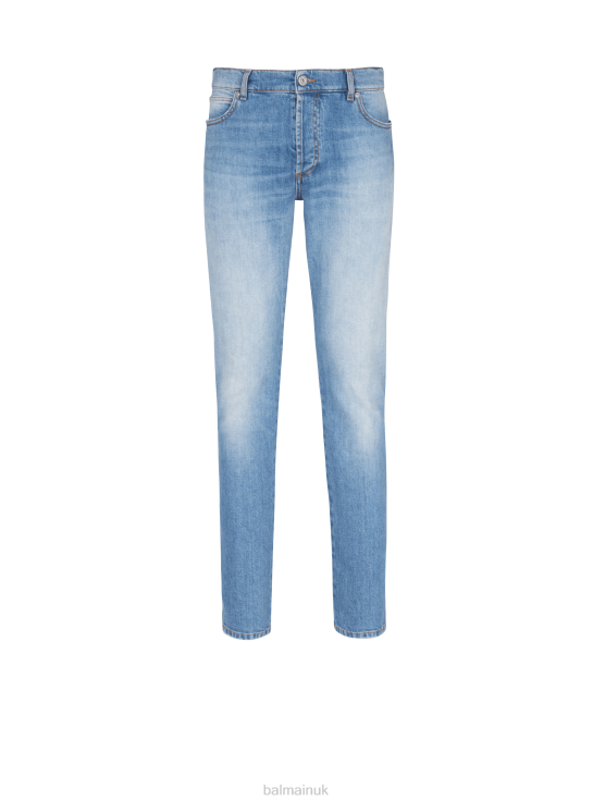 Clothing D0022821 Blue Balmain Men Slim-Fit Cotton Jeans