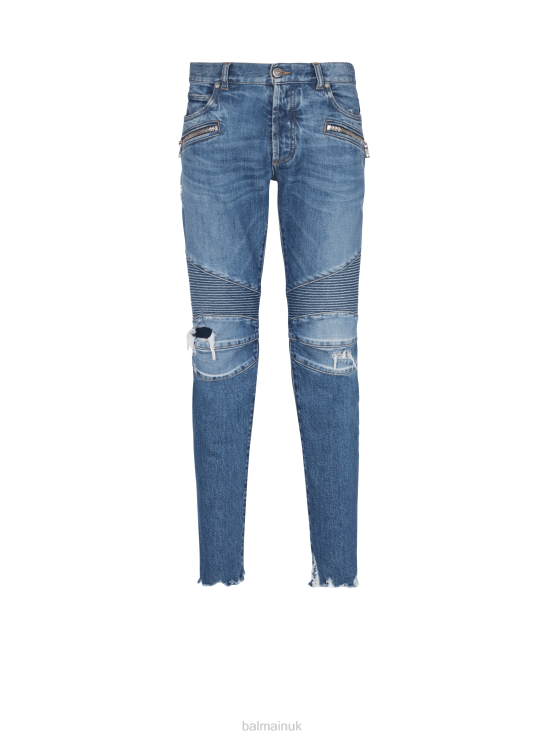 Clothing D0022833 Blue Balmain Men Slim-Fit Cotton Jeans