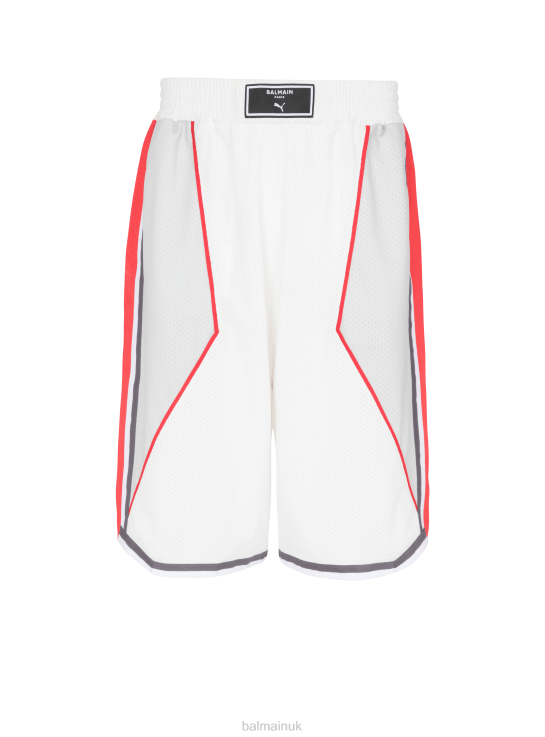Clothing D00221054 White Balmain x Puma Men Basketball Shorts