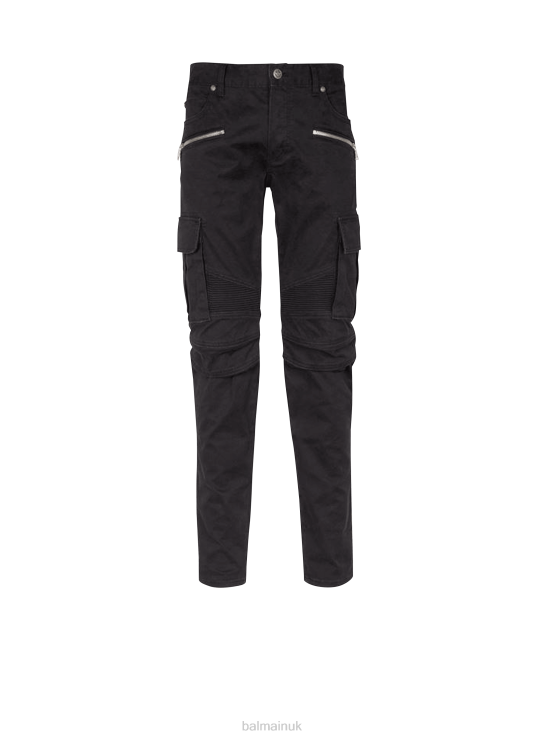 Clothing D00221062 Black Balmain Men Cotton Cargo Pants
