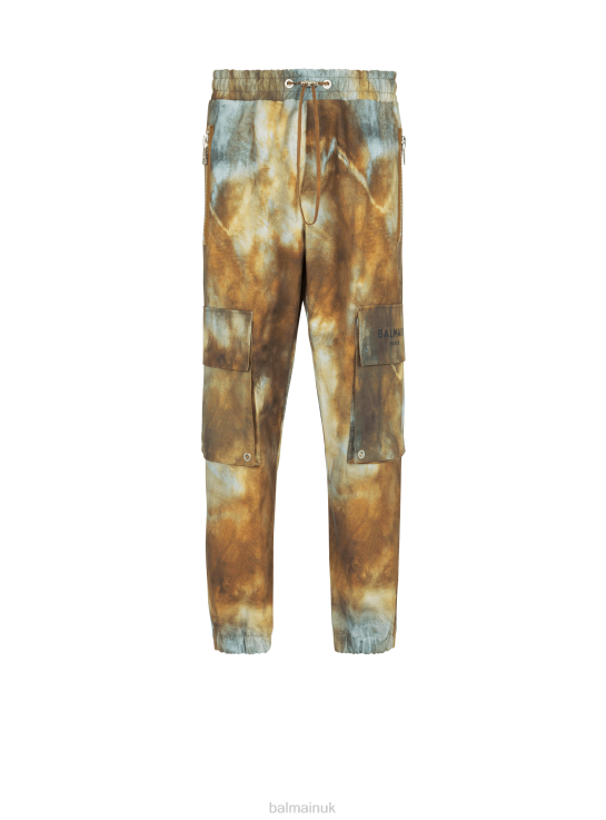 Clothing D00221065 Multicolor Balmain Men Desert Print Cotton Cargo Trousers