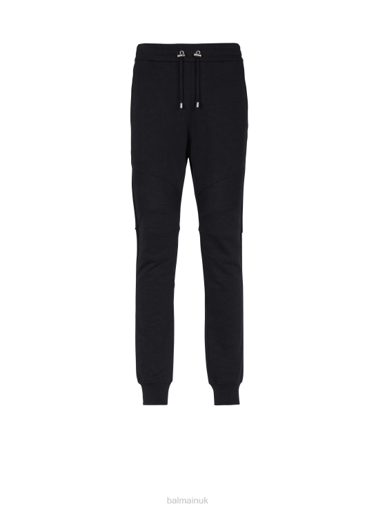 Clothing D00221084 Black Balmain Men Cotton Sweatpants With Brand Paris Logo