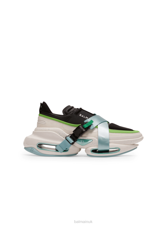 Footwear D00221114 Multicolor Balmain Men B-Bold Low-Top Trainers In Neoprene And Suede