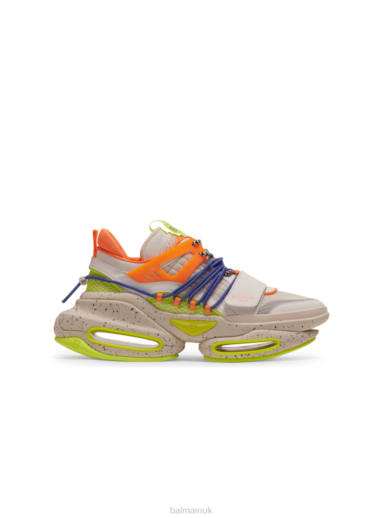 Footwear D00221115 Multicolor Balmain Men B-Bold Low-Top Trainers In Neoprene And Suede