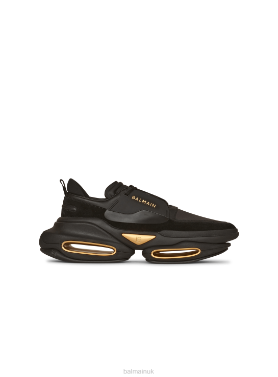 Footwear D00221120 Black Balmain Men Leather And Suede B-Bold Low-Top Sneakers