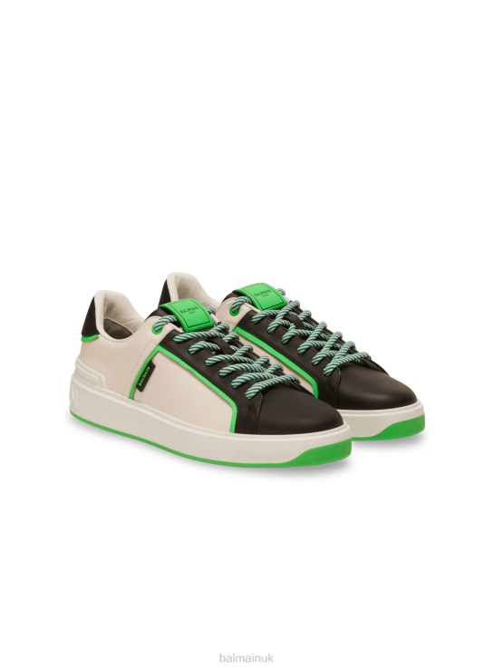 Footwear D00221129 White Balmain Men B-Court Leather Trainers