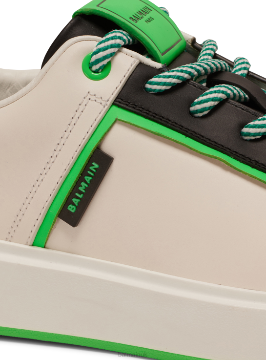 Footwear D00221129 White Balmain Men B-Court Leather Trainers