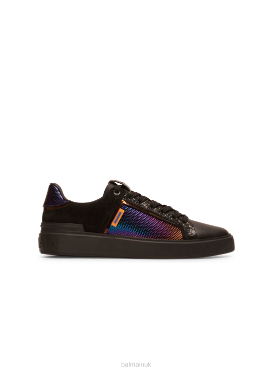 Footwear D00221130 Multicolor Balmain Men B-Court Trainers In Python-Effect Leather
