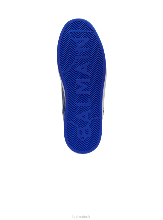 Footwear D00221136 Blue Balmain Men B-Court Leather Trainers
