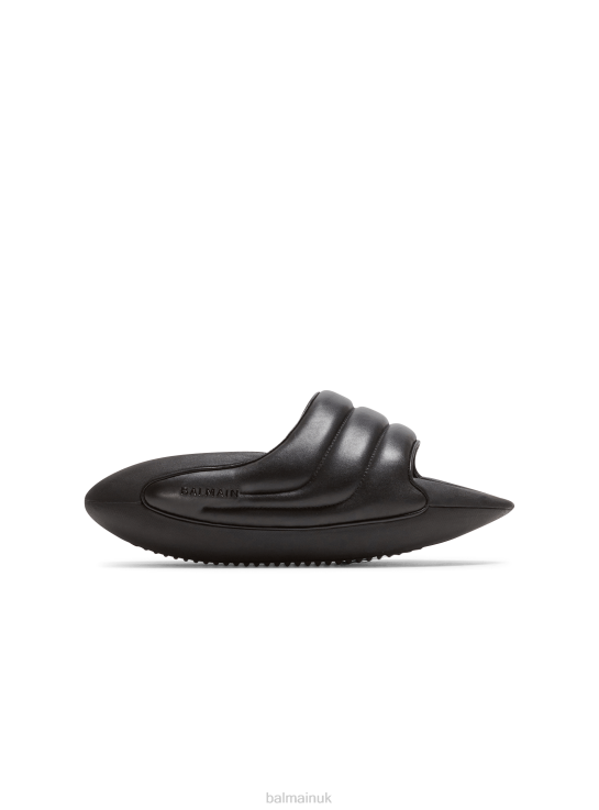 Footwear D00221140 Black Balmain Men B-It Quilted Leather Mules