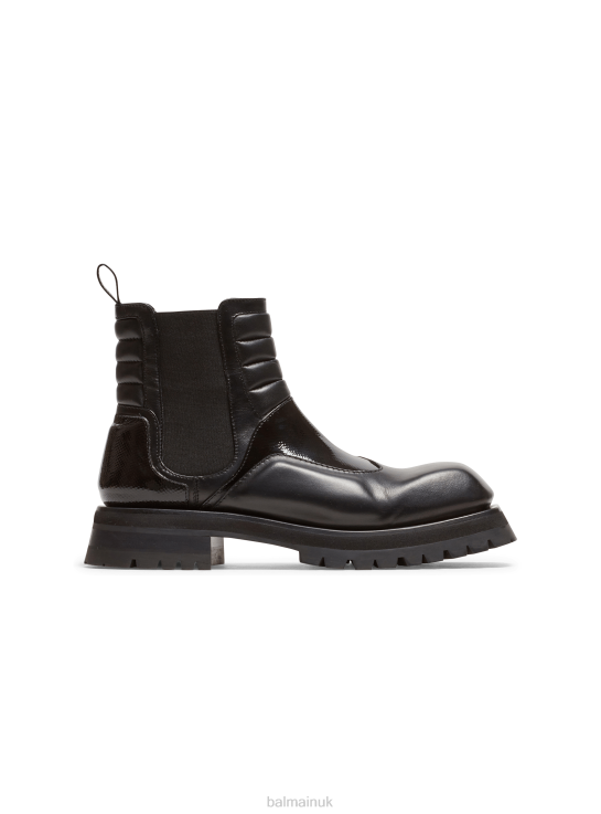 Footwear D00221147 Black Balmain Men Smooth Leather Army Phil Chelsea Boots