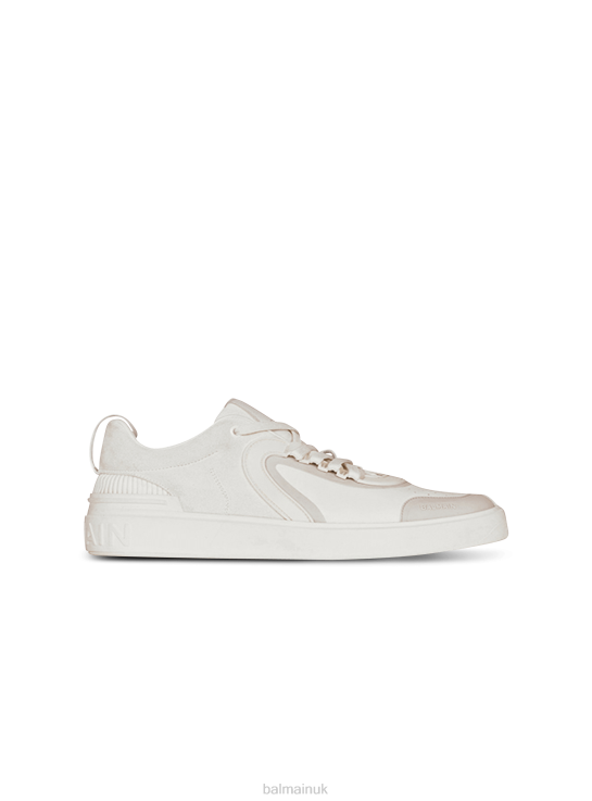 Footwear D00221146 White Balmain Men Leather And Suede B-Skate Sneakers