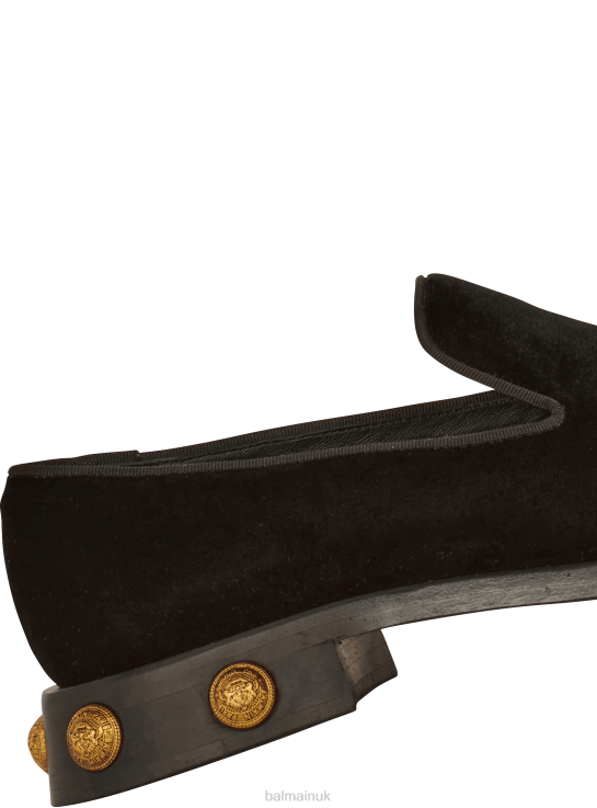 Footwear D00221151 Black Balmain Men Velvet Coin Loafers