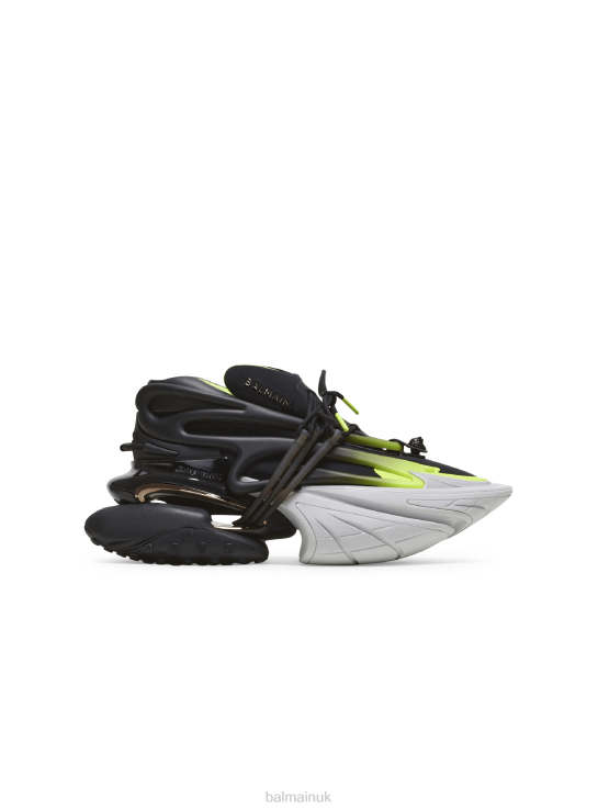 Footwear D00221095 Multicolor Balmain Men Fluorescent Unicorn Trainers In Neoprene And Leather