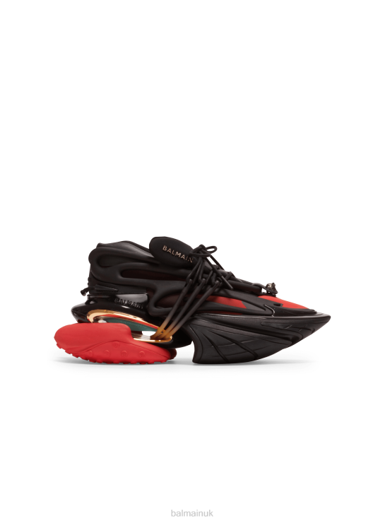 Footwear D00221096 Black Balmain Men Unicorn Low-Top Trainers In Neoprene And Leather