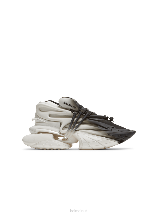Footwear D00221101 White Balmain Men Unicorn Low-Top Trainers In Neoprene And Leather