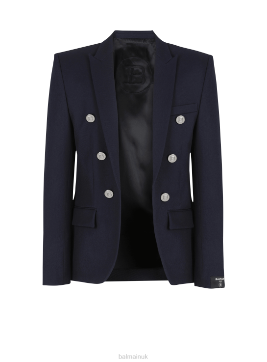 Clothing D00221011 Navy Balmain Men Double Breasted Blazer