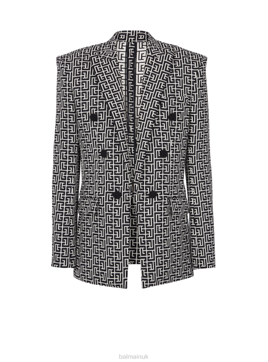 Clothing D0022996 Black Balmain Men Oversized Monogrammed Blazer