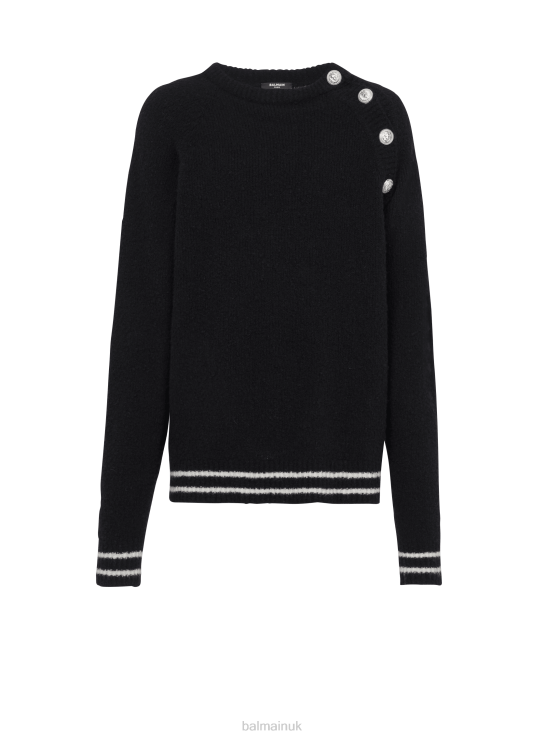 Clothing D0022980 Black Balmain Men Cashmere Sweater