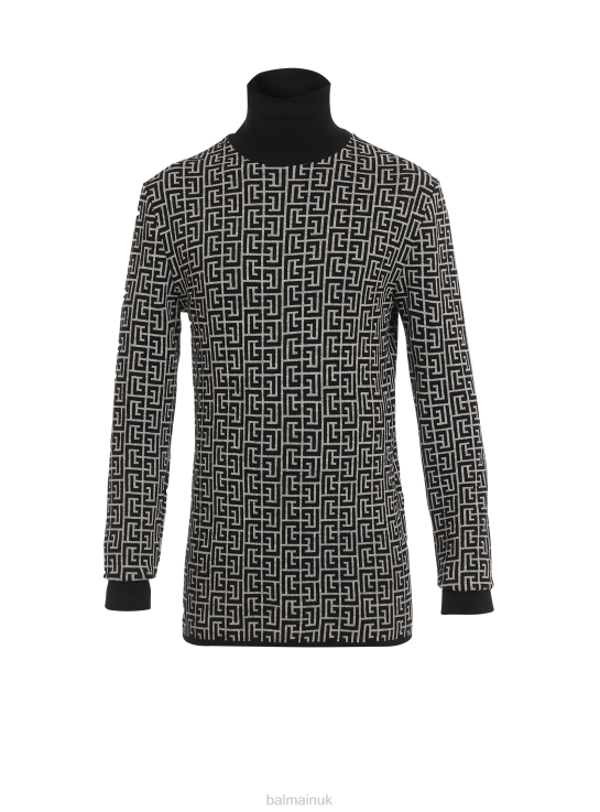 Clothing D0022983 Black Balmain Men Wool Turtleneck Sweater