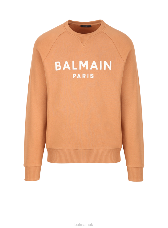 Clothing D0022936 Brown Balmain Men Printed Brand Logo Sweatshirt