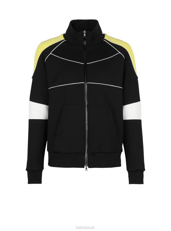 Clothing D0022968 Black Balmain Men Neoprene Panelled Sweatshirt