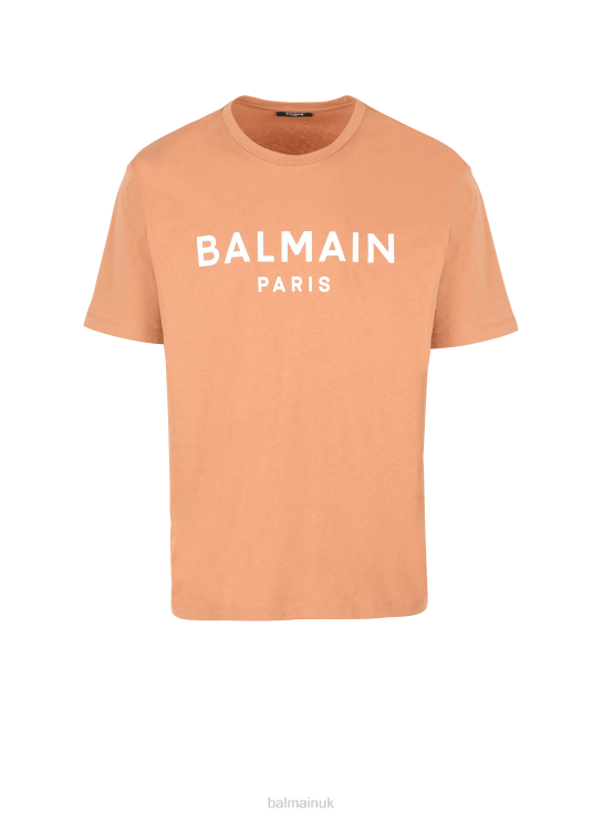 Clothing D0022845 Brown Balmain Men Printed Brand Logo T-Shirt