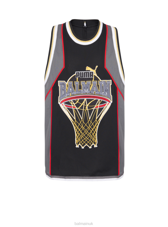 Clothing D0022852 Black Balmain x Puma Men Basketball Top