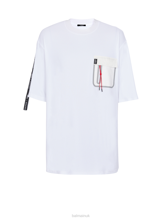 Clothing D0022853 White Balmain x Puma Men Oversized T-Shirt With Pocket