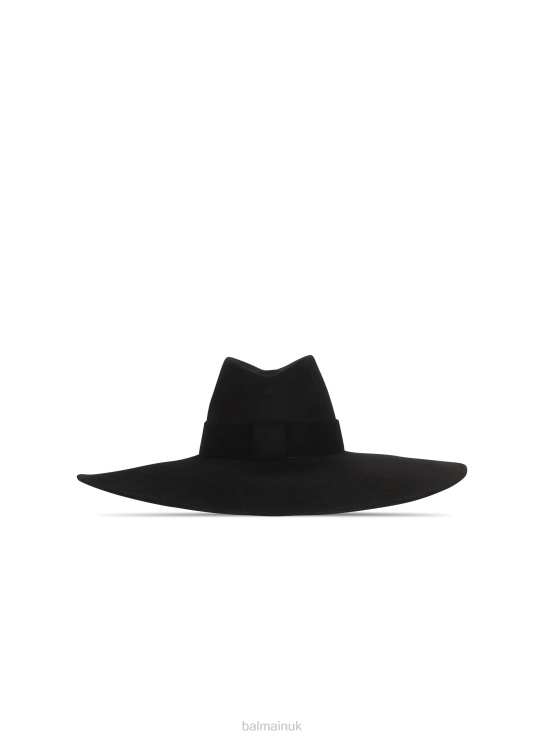 Accessories D0022780 Black Balmain Women Felt Hat