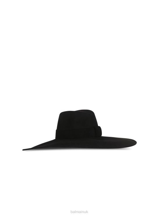 Accessories D0022780 Black Balmain Women Felt Hat