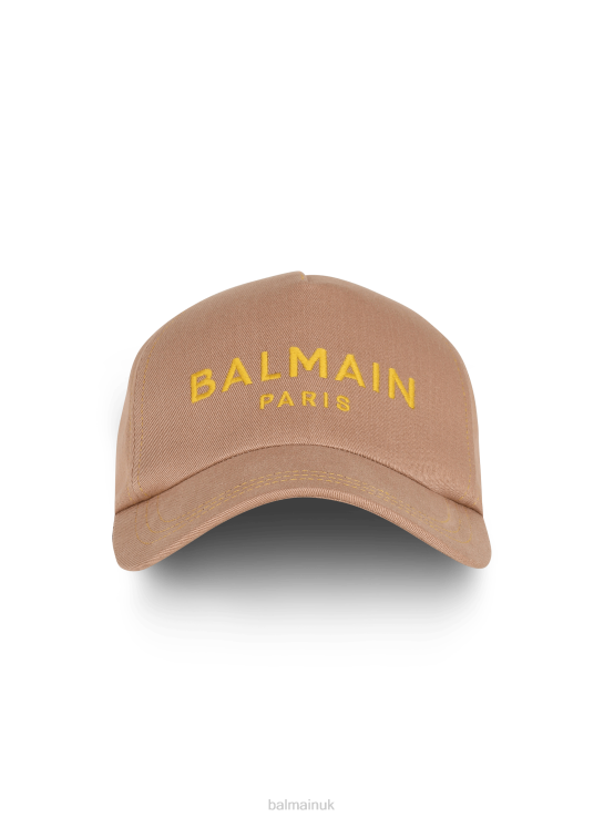 Accessories D0022783 Beige Balmain Women Cotton Cap With Brand Logo