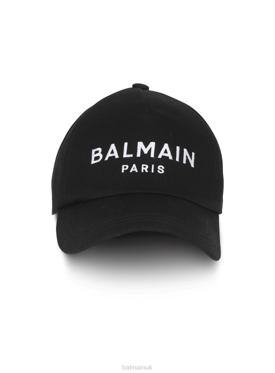 Accessories D0022787 Black Balmain Women Cotton Cap With Brand Logo