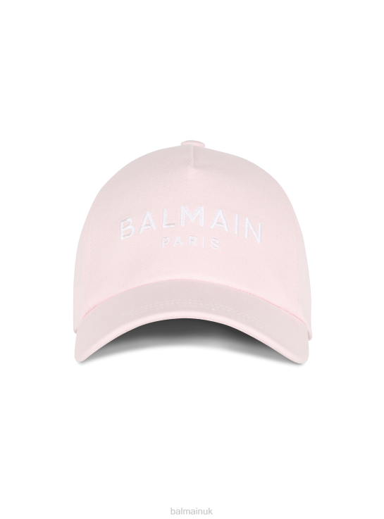 Accessories D0022788 Pink Balmain Women Cotton Cap With Brand Logo