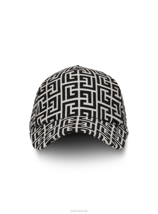 Accessories D0022795 Black Balmain Women Cotton Cap With Brand Monogram