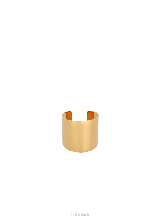 Accessories D0022742 Gold Balmain Women Tubular Brass Ring