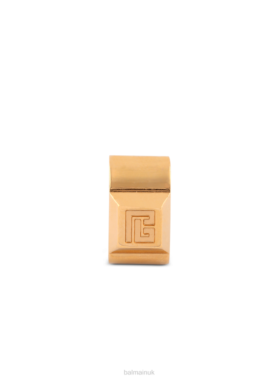 Accessories D0022745 Gold Balmain Women Engraved Brass Lip Ring