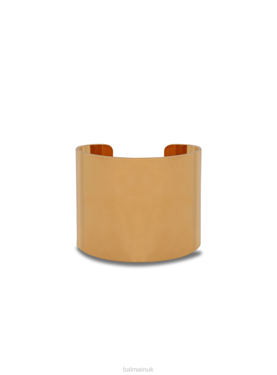 Accessories D0022747 Gold Balmain Women Tubular Bracelet In Brass