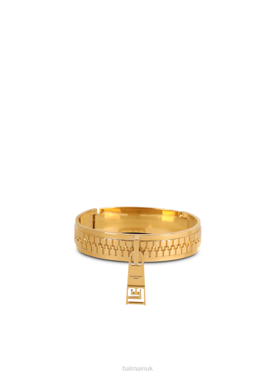 Accessories D0022752 Gold Balmain Women Brass Zip Bracelet