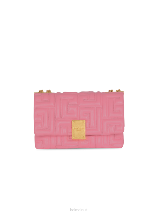 Accessories D0022517 Pink Balmain Women 1945 Soft Small Bag In Quilted Leather