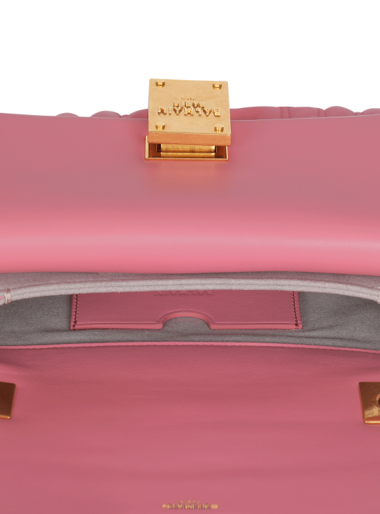 Accessories D0022517 Pink Balmain Women 1945 Soft Small Bag In Quilted Leather